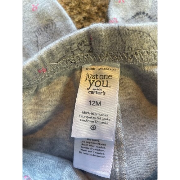 Just‎ One You By Carters Baby Girls 12M Gray Printed Leggings - Picture 3 of 6